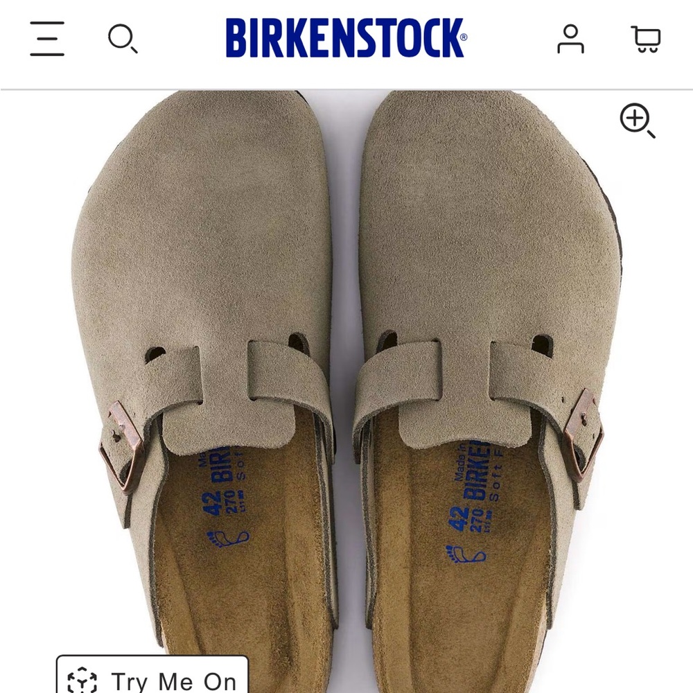 Birkenstock Boston Taupe Suede Clogs